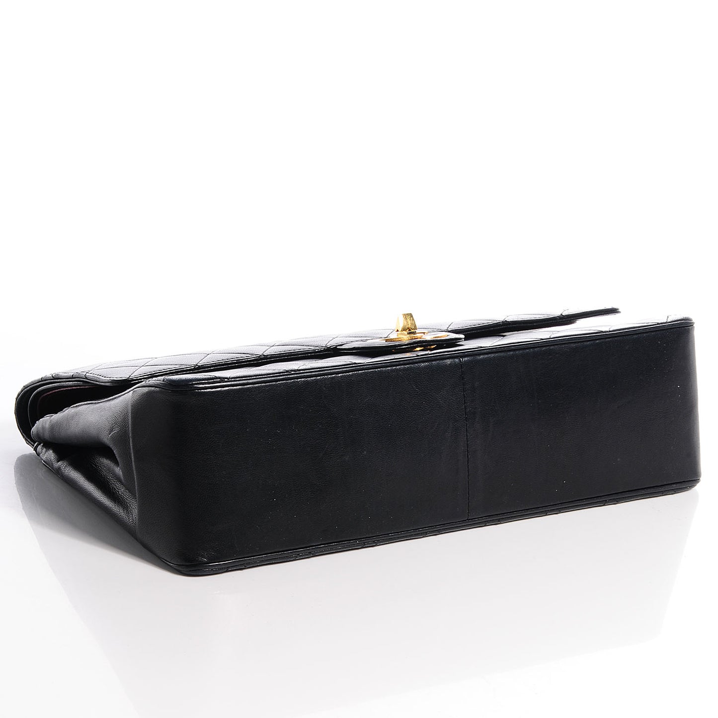 Lambskin Medium Mademoiselle Chain Double Flap Black