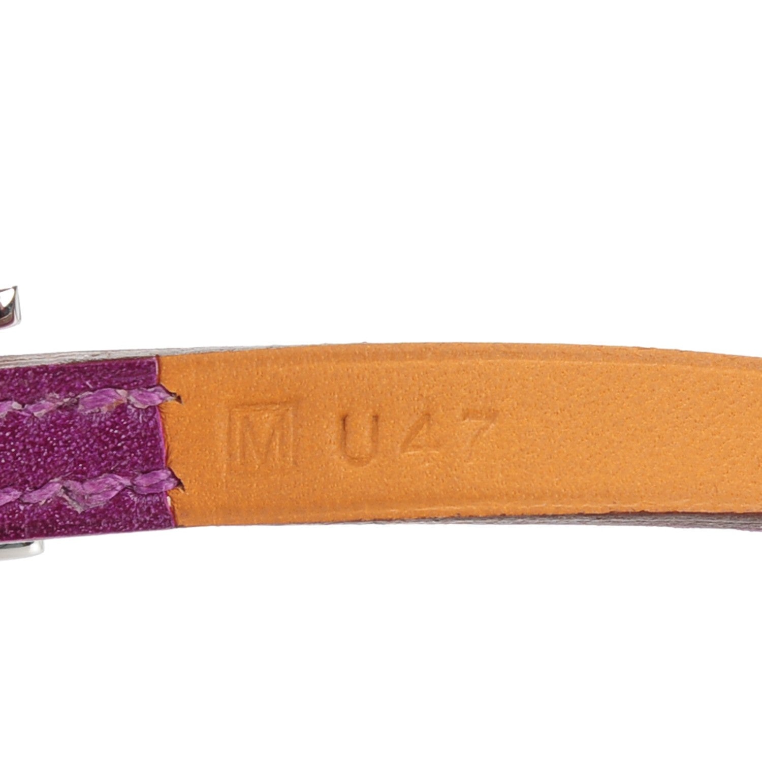 Hermes Tadelakt Hapi 3 MM Triple Tour Wrap Bracelet M Violet 4 of 7