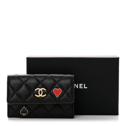 Chanel Caviar Quilted Enamel Coco Casino Flap Card Holder Wallet Black 9 of 9
