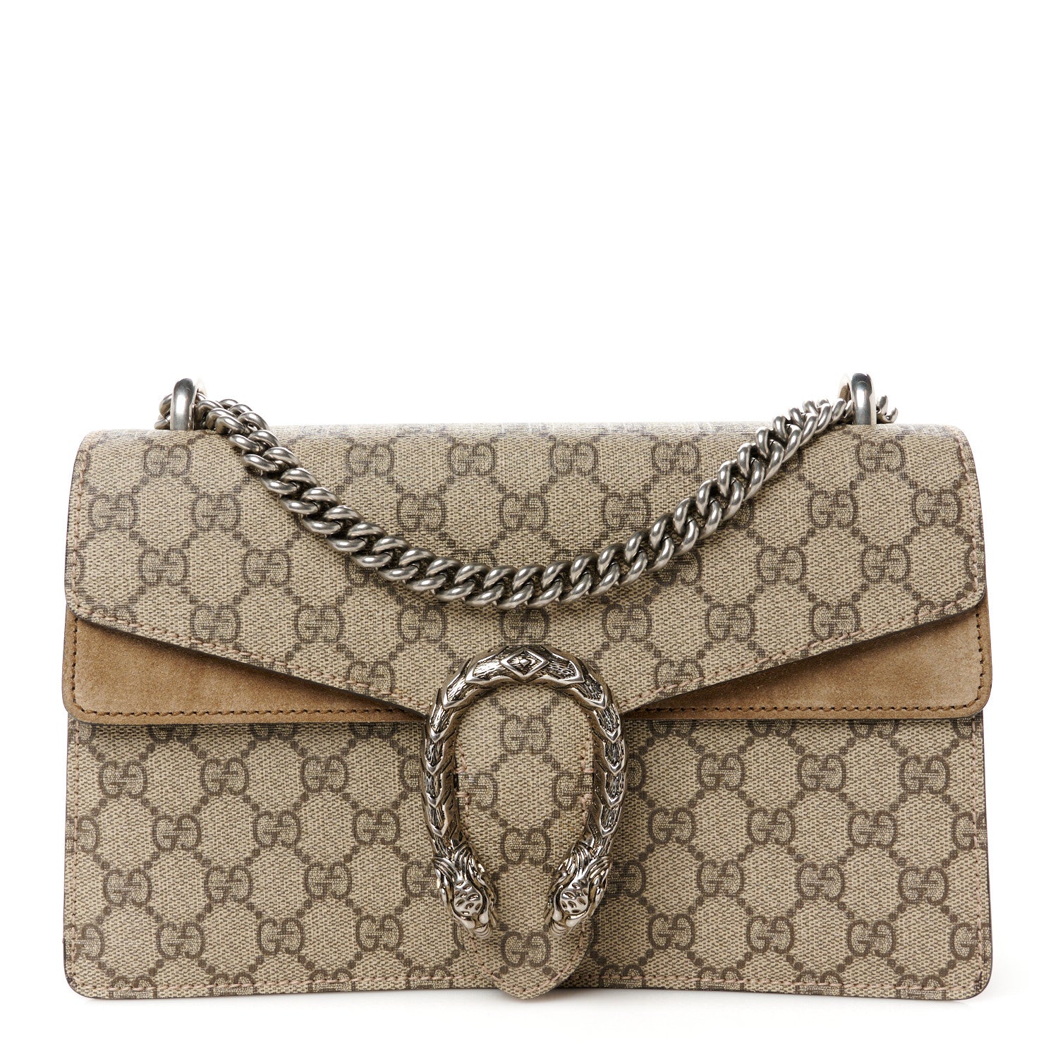 Gucci GG Supreme Monogram Small Dionysus Shoulder Bag Taupe 1 of 12