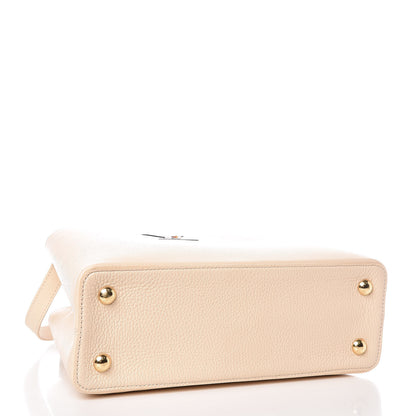 Louis Vuitton Taurillon Capucines PM Beige Black 5 of 10
