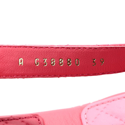 Chanel Lambskin Logo Platform Sandals 39 Pink Red 9 of 10