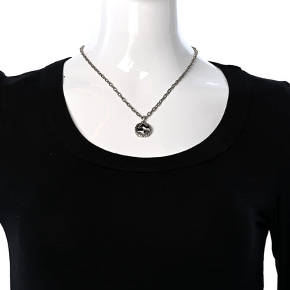 Gucci Sterling Silver Small Textured Interlocking G Pendant Necklace 2 of 4