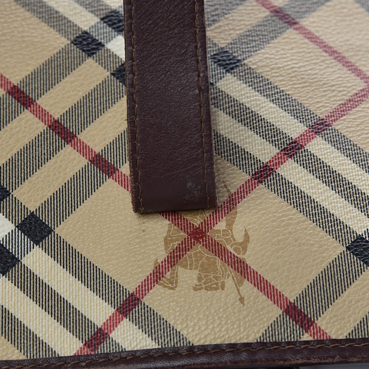 Burberry Haymarket Check Studded Tote Bag Chocolate 20 of 23