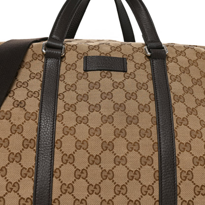 Gucci Monogram Dollar Calfskin Boston Duffle Bag Beige Ebony Testa di Moro Marrone Scuro 7 of 9