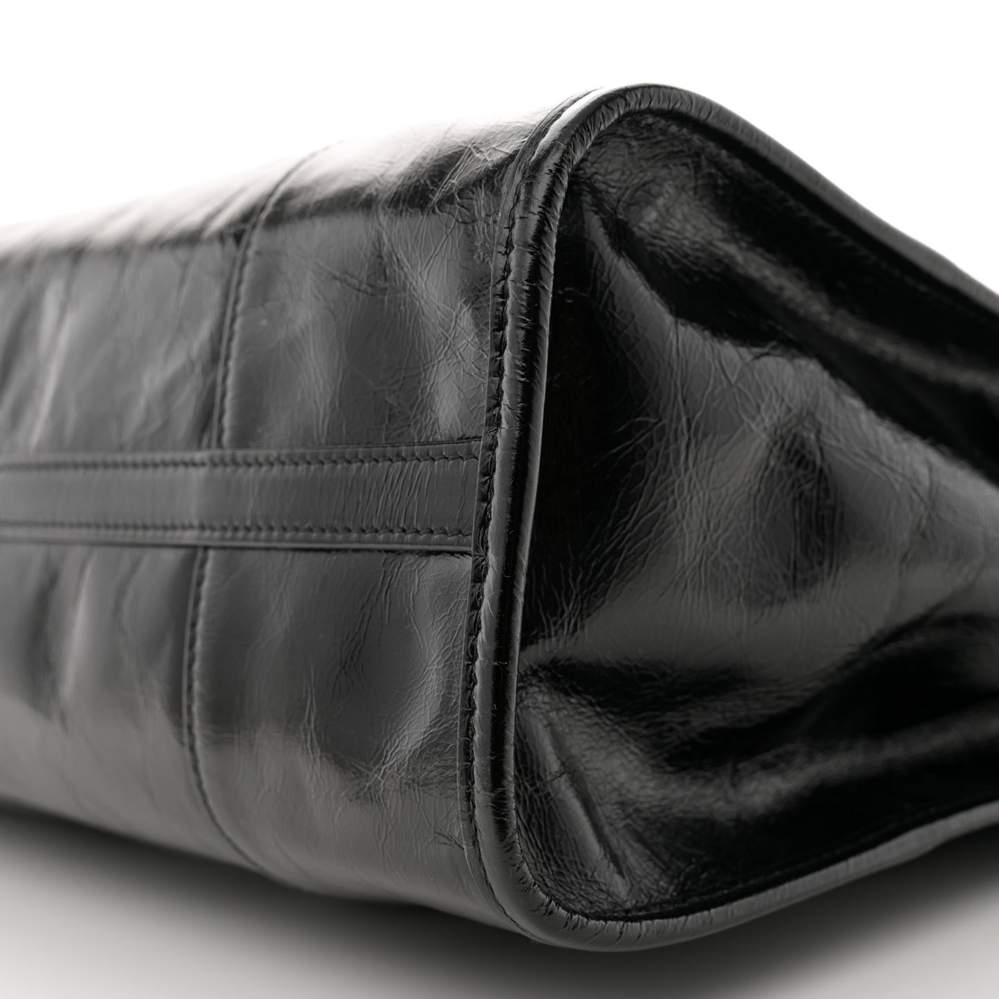 Shiny Nappa Large Bonnie Shoulder Bag Black