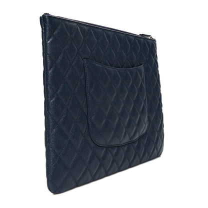 Chanel Caviar Quilted Large Cosmetic Case Navy 3 of 10