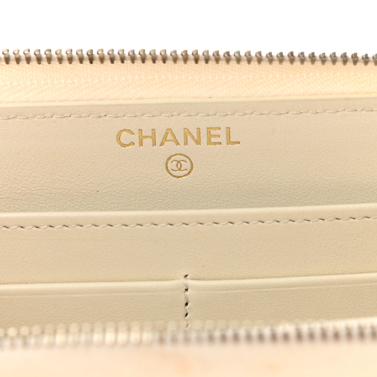 Chanel Caviar Quilted Large Gusset Zip Around Wallet White 6 of 10