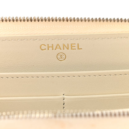 Chanel Caviar Quilted Large Gusset Zip Around Wallet White 6 of 10