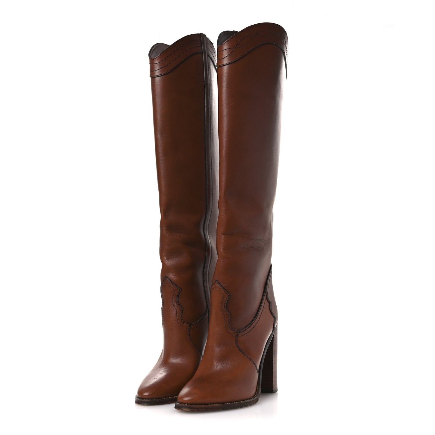 Kate 105 Western Knee High Boots 40 New Papaya