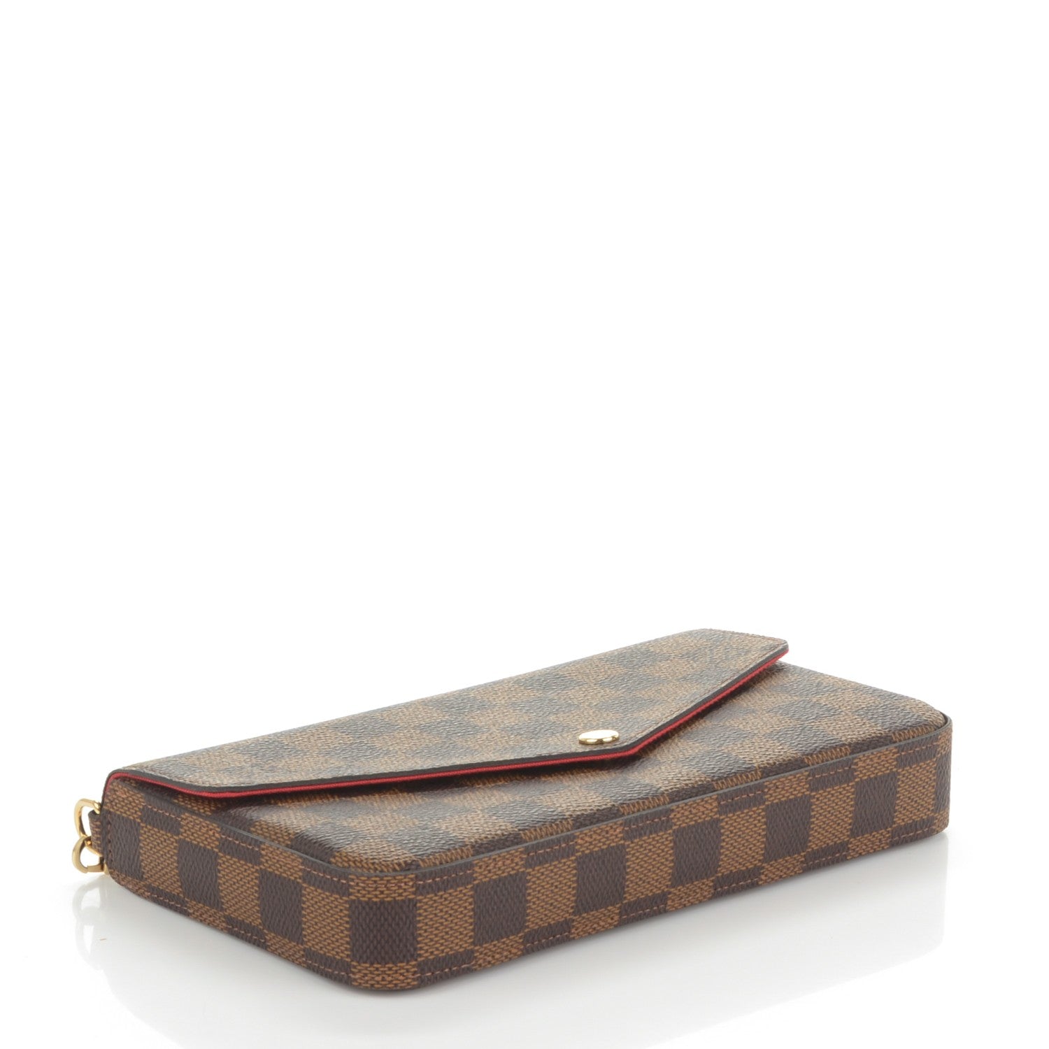 Louis Vuitton Damier Ebene Pochette Felicie Chain Wallet 4 of 10