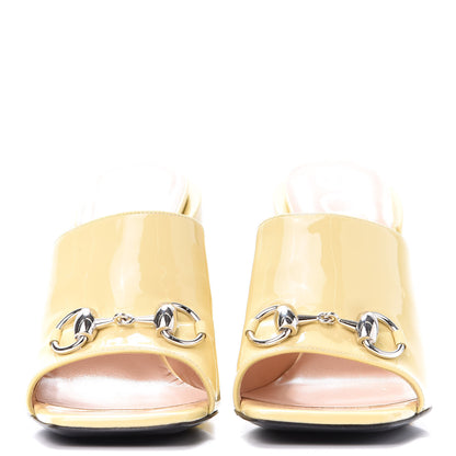 Gucci Patent Lexi Horsebit High-Heel Slide Sandals 36 Burro 2 of 9