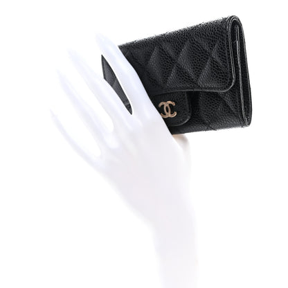 Chanel Caviar Quilted Flap Card Holder Black 2 of 9