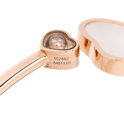 Chopard 18K Rose Gold Diamond Mother of Pearl Happy Hearts Bangle Bracelet 5 of 5