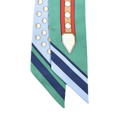 Hermes Silk Grand Tralala Twilly Bleu Ciel Vert 2 of 4