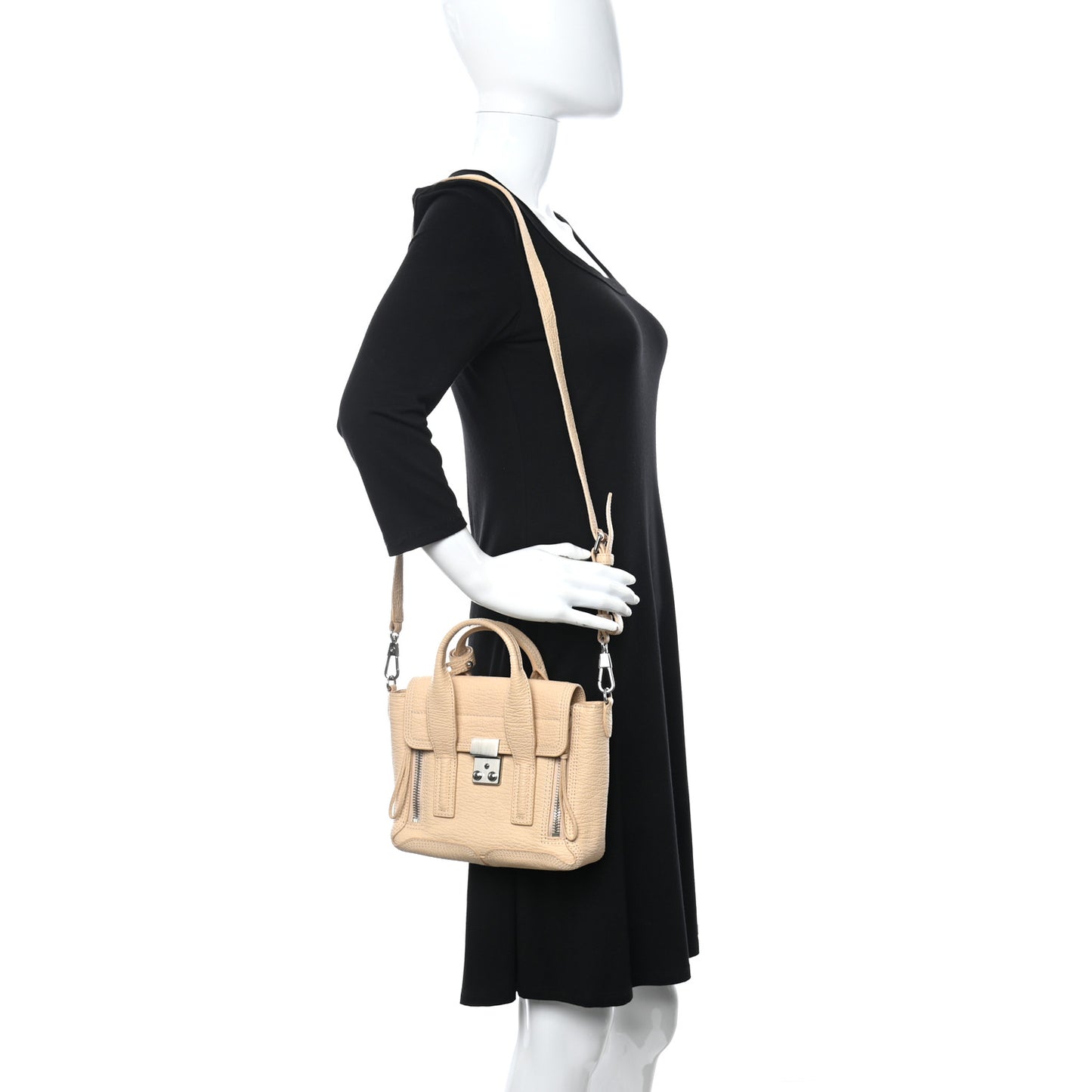 Textured Calfskin Mini Pashli Satchel Blush