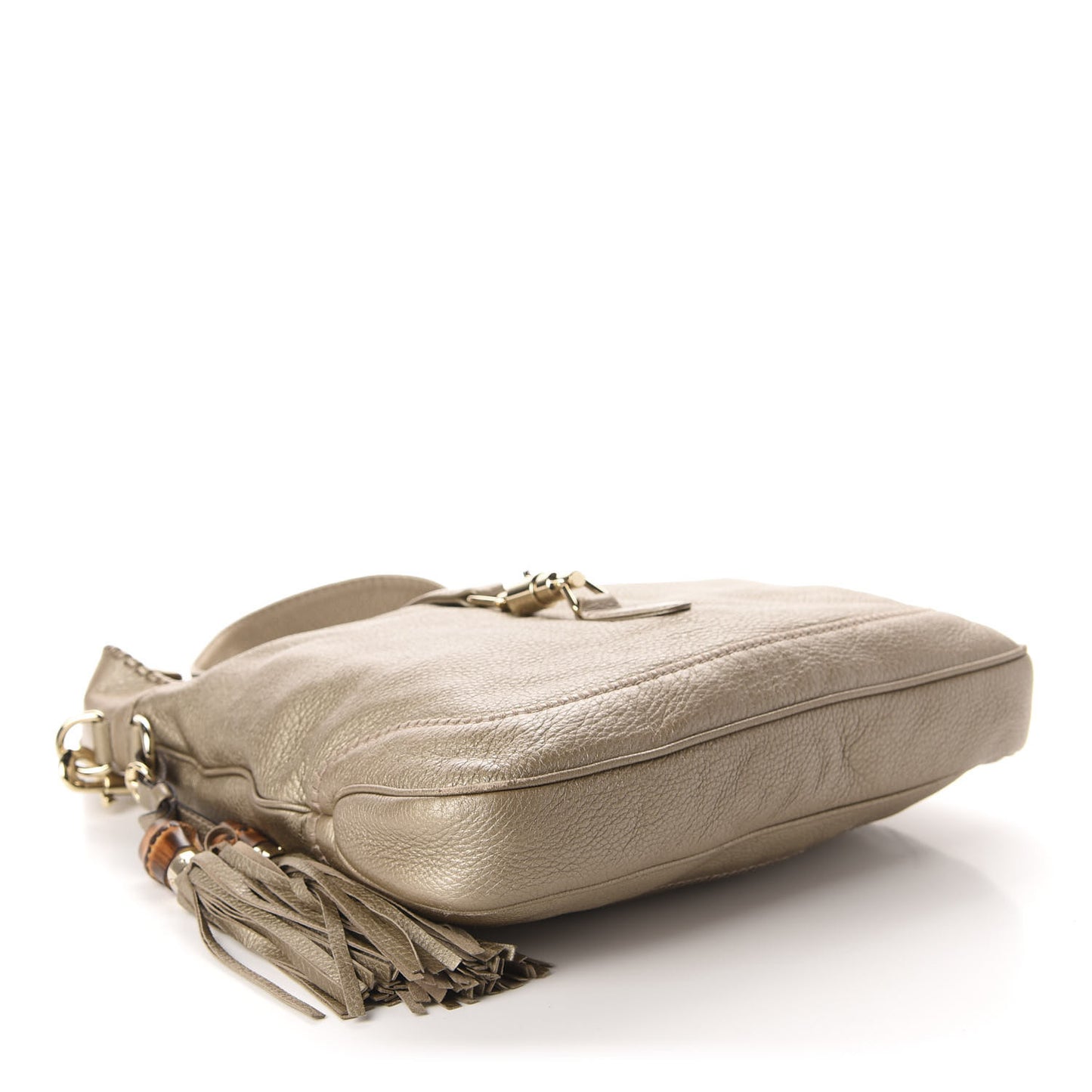 Metallic Pebbled Calfskin Medium New Jackie Shoulder Bag Gold