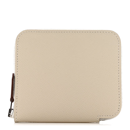 Hermes Epsom Silk'In Compact Wallet Craie Caban Jaune Ambre 1 of 8