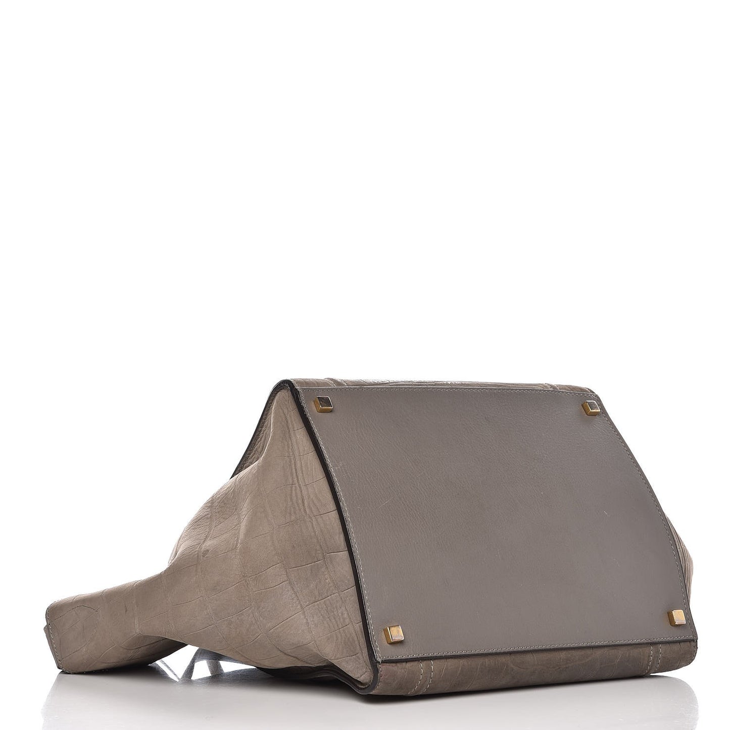 Crocodile Embossed Nubuck Medium Phantom Luggage Grey