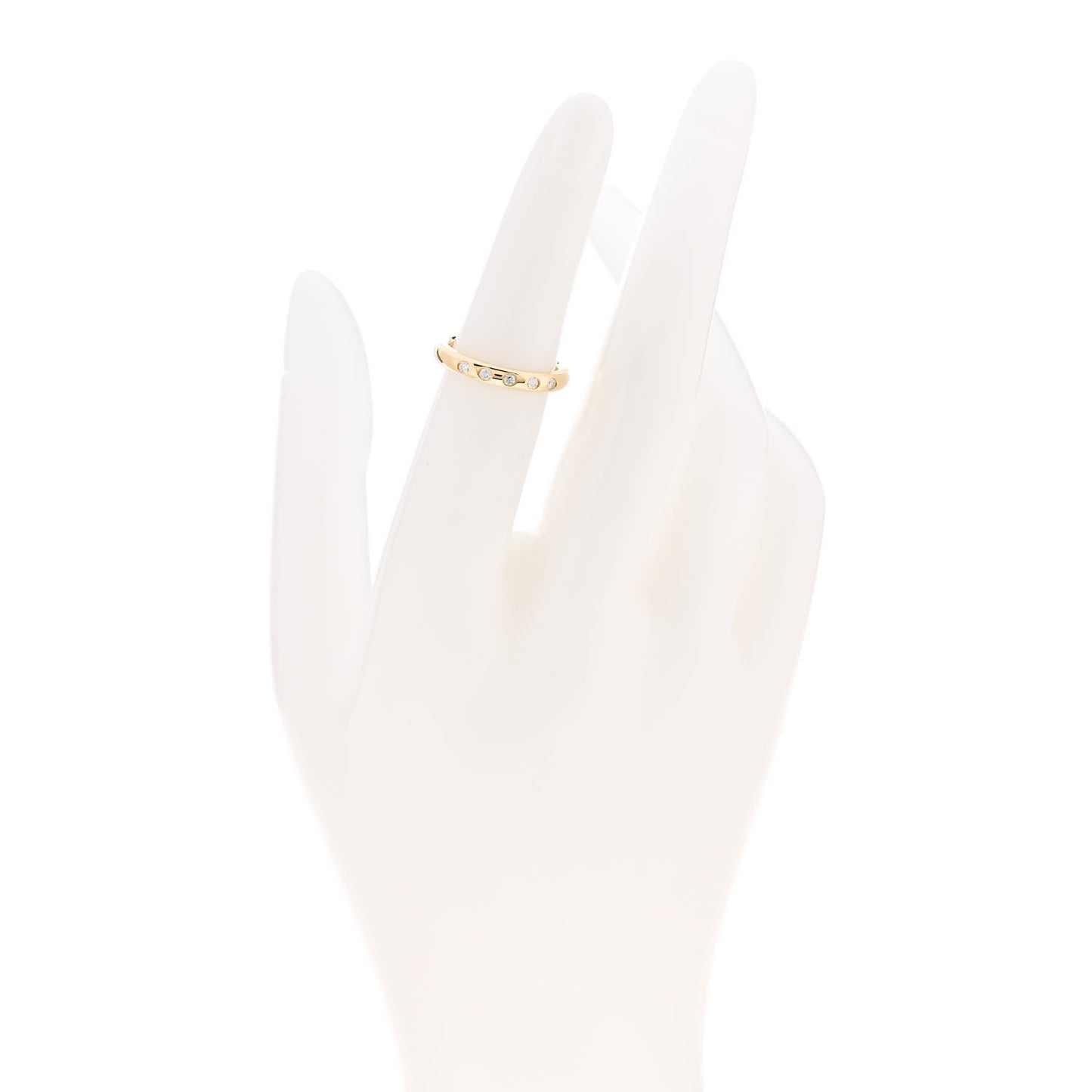 18K Yellow Gold Diamond Elsa Peretti 5 Diamond Stacking Band Ring 49 5