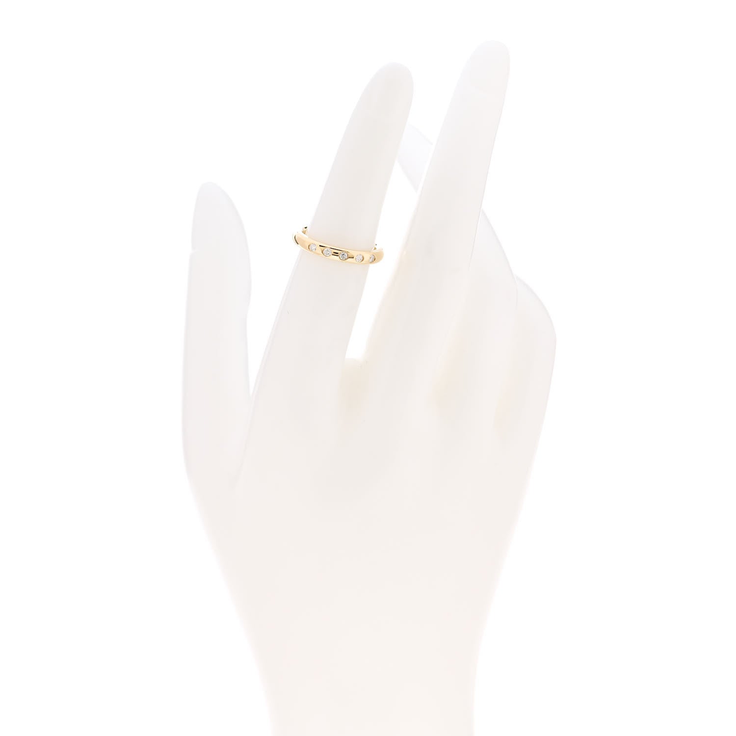 Tiffany 18K Yellow Gold Diamond Elsa Peretti 5 Diamond Stacking Band Ring 49 5 2 of 6