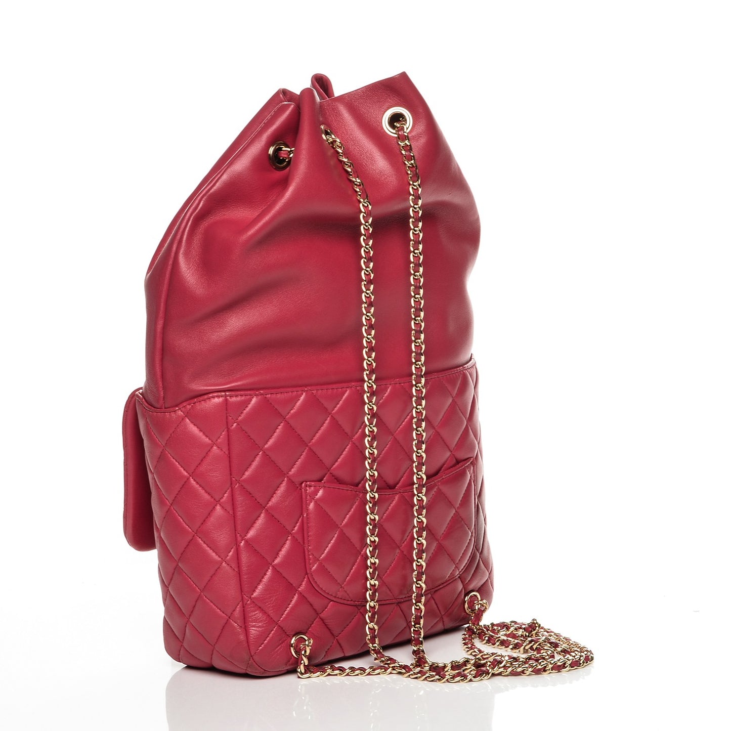 Lambskin Quilted Large In Seoul Backpack Dark Pink
