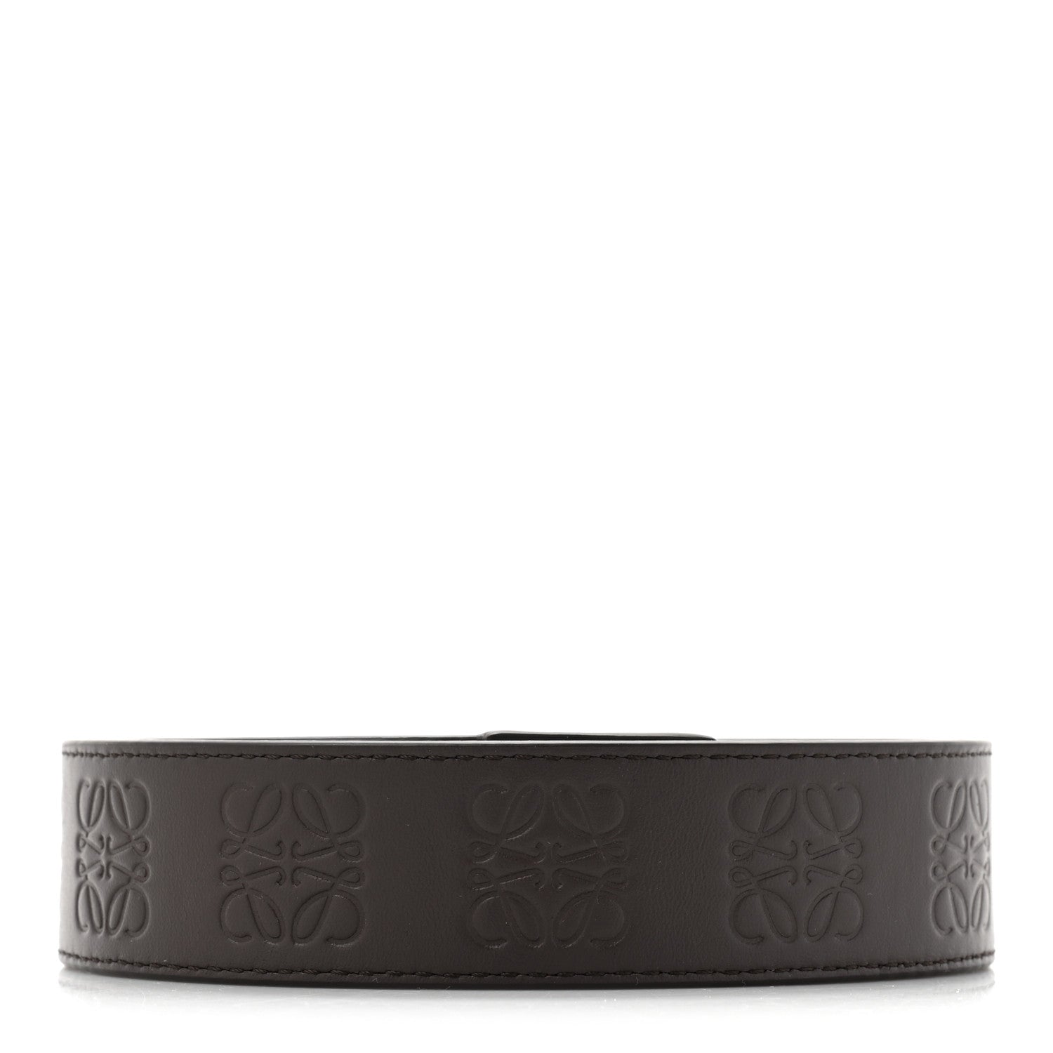 Loewe Satin Calfskin Embossed Anagram Strap Dark Chocolate 2 of 5