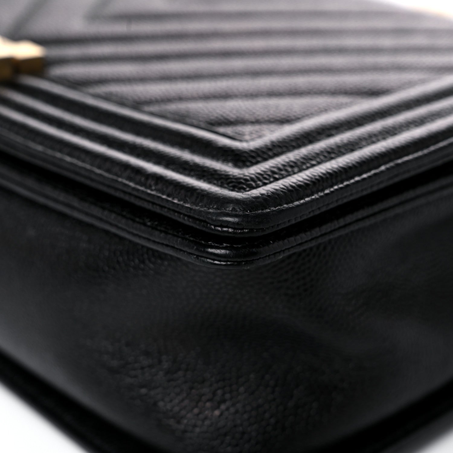 Chanel Caviar Chevron Quilted Medium Boy Flap Black 9 of 17