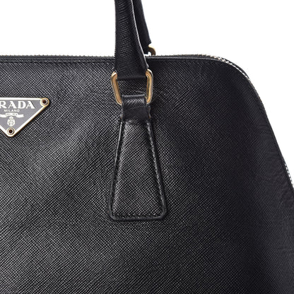 Prada Saffiano Top Handle Dome Satchel Black 9 of 18