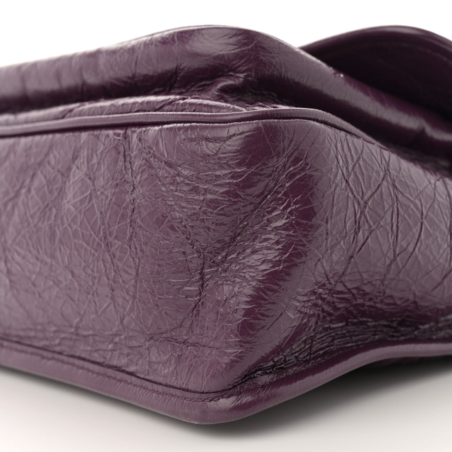 Crinkled Calfskin Matelasse Monogram Medium Niki Chain Satchel Plum