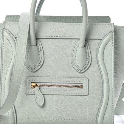 Celine Drummed Calfskin Nano Luggage Almond 9 of 18