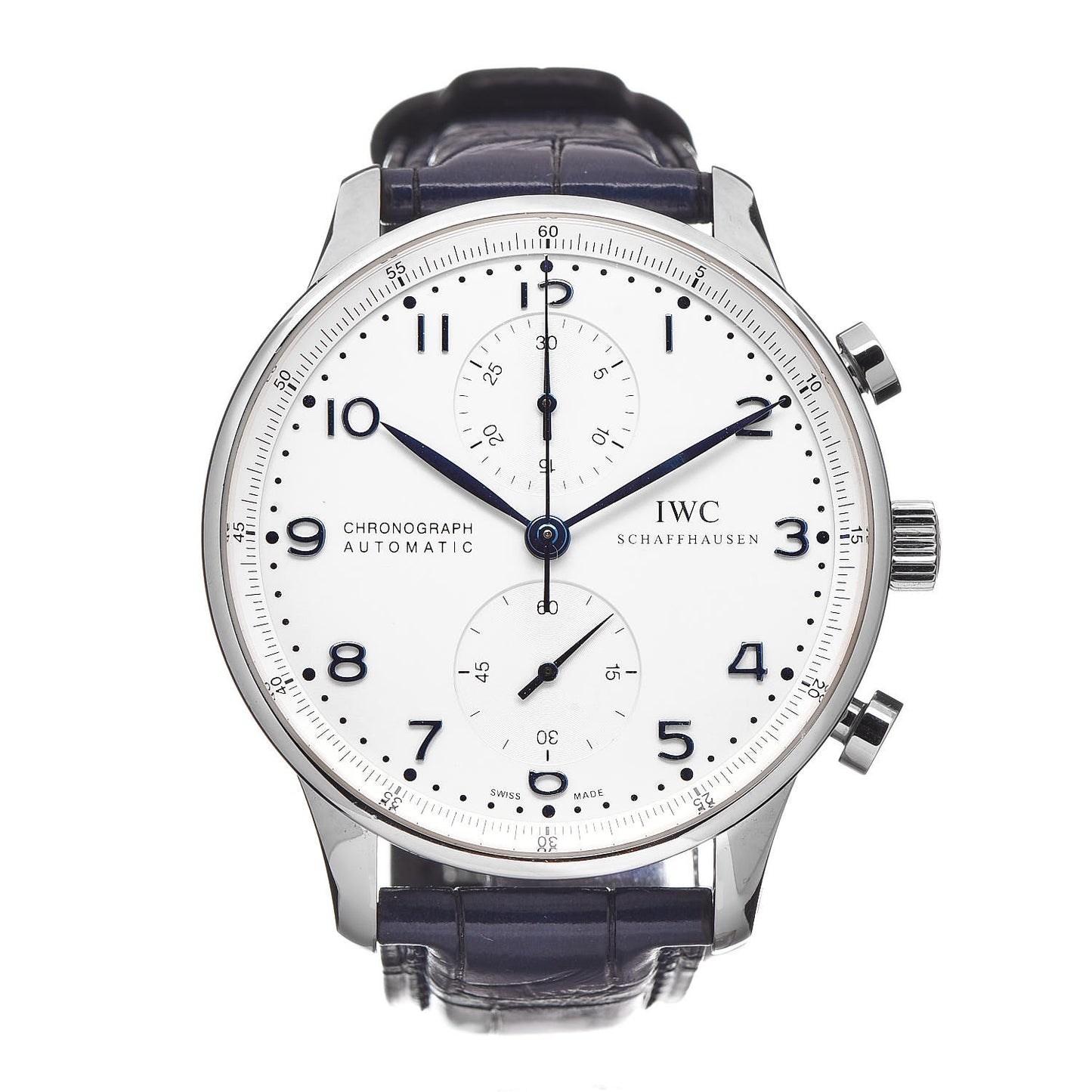 Stainless Steel Alligator 41mm Portuguese Chronograph Automatic Watch IW371446