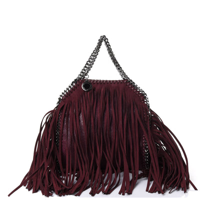 Stella McCartney Shaggy Deer Fringe Tiny Falabella Tote Plum 1 of 4