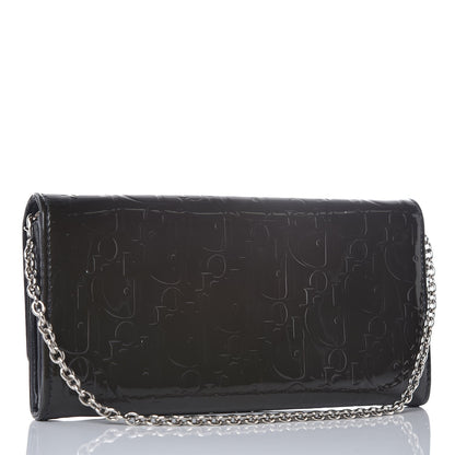 Christian Dior Patent Ultimate Rendezvous Chain Wallet Dark Green 3 of 7