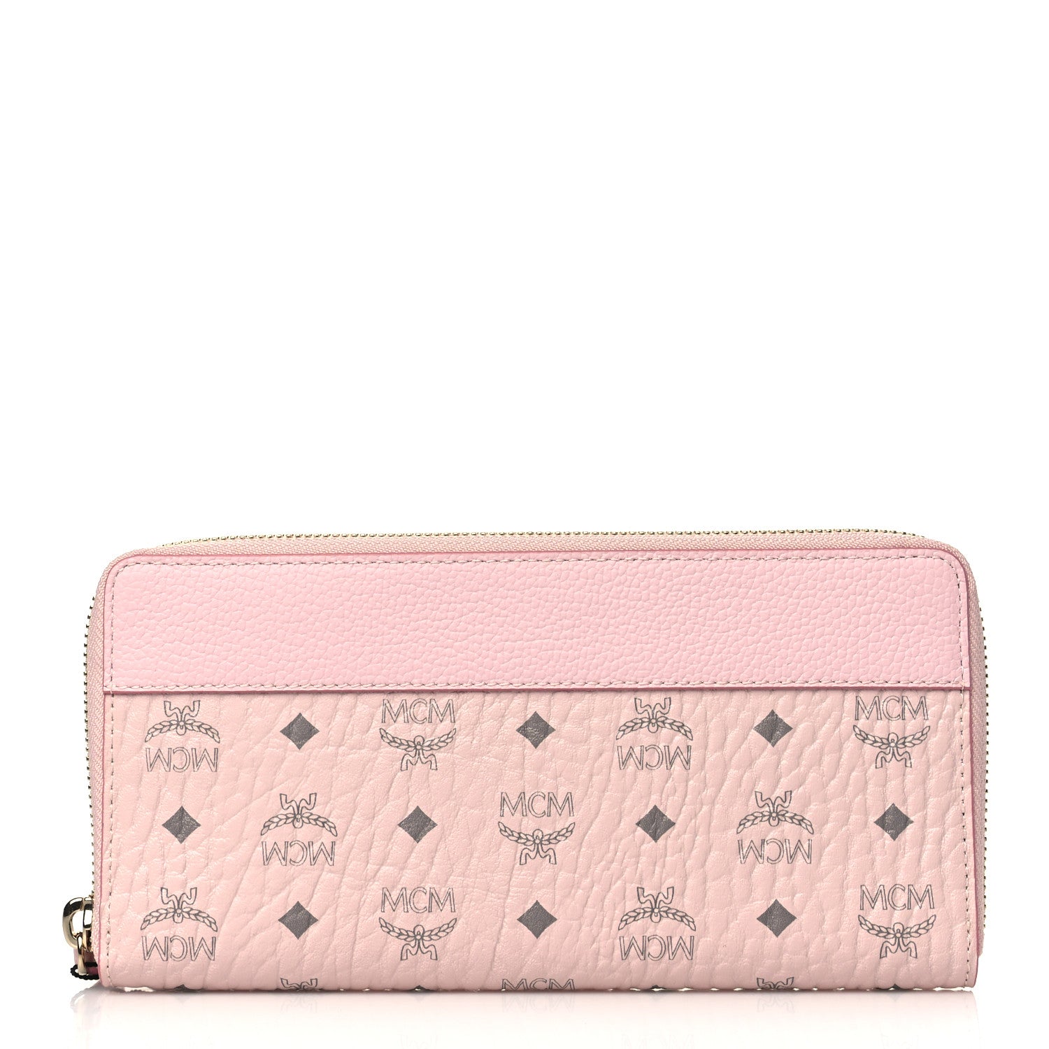 MCM Visetos Large Zip Around Wallet Pink 1 of 7
