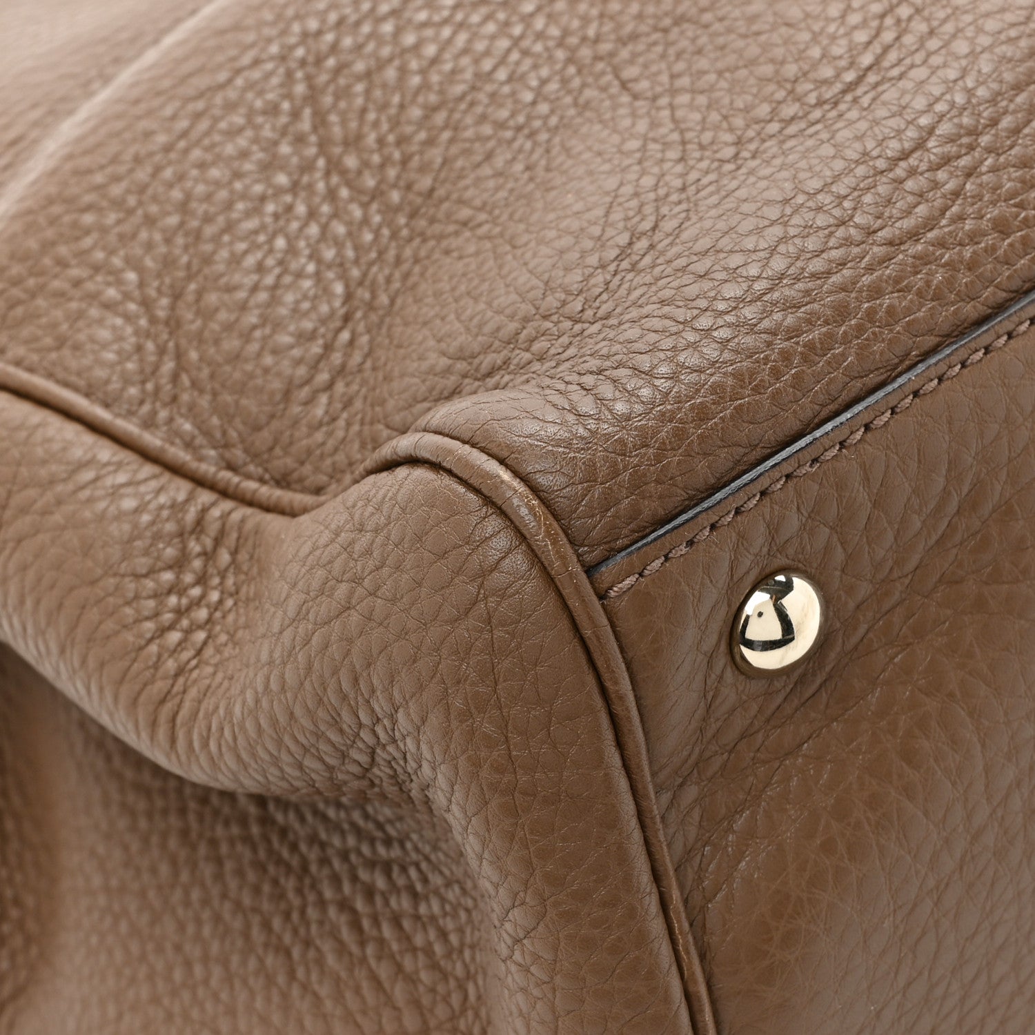 Gucci Pebbled Calfskin Medium Bamboo Shopper Tote Acero 14 of 16