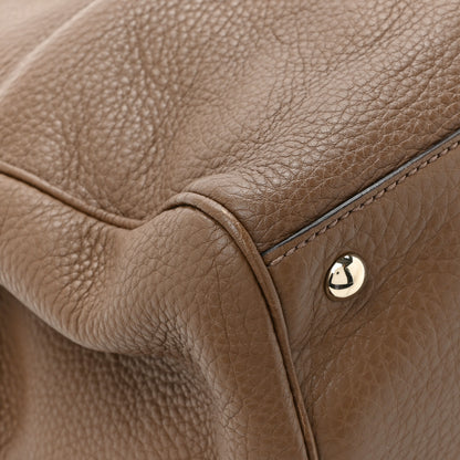 Gucci Pebbled Calfskin Medium Bamboo Shopper Tote Acero 14 of 16