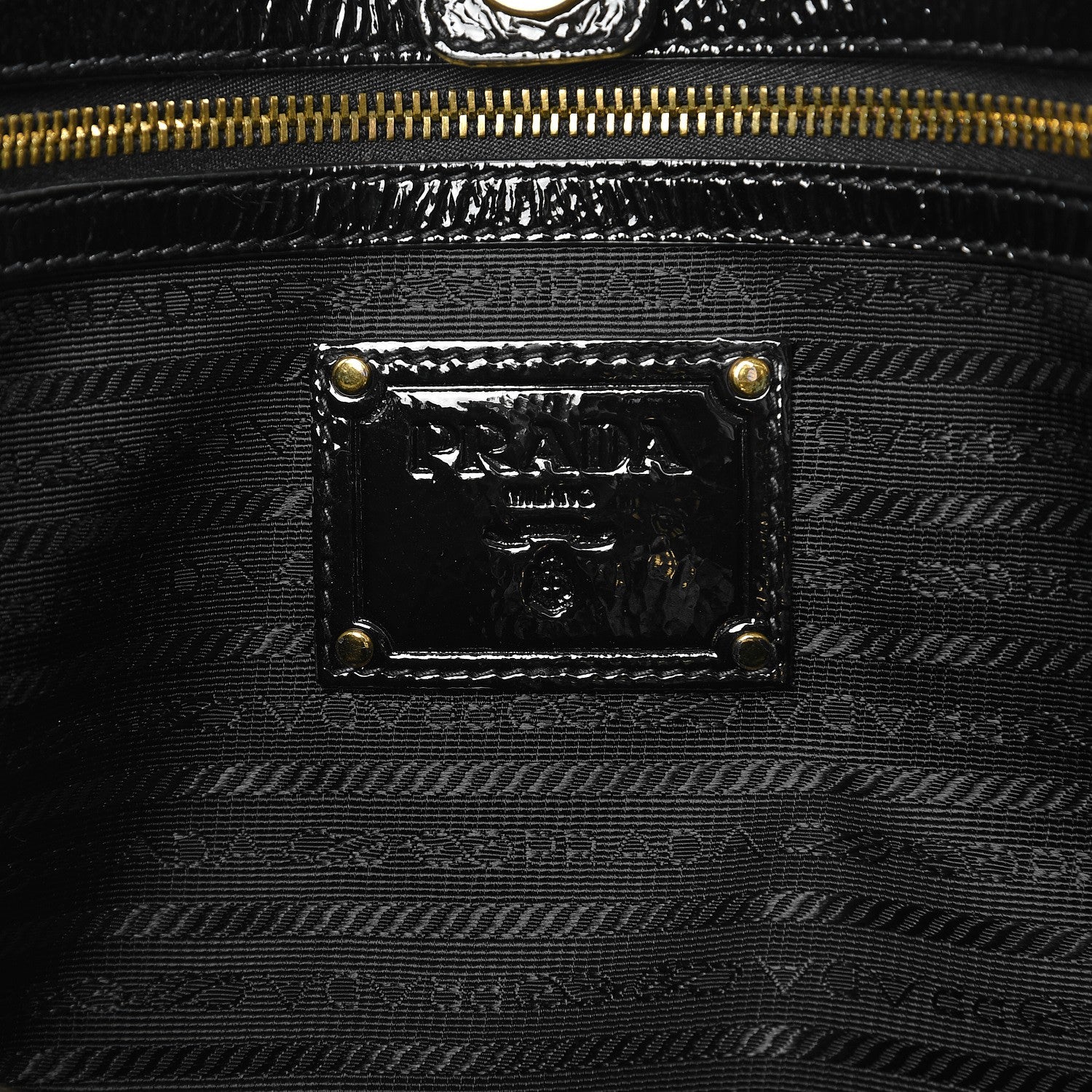 Prada Vernice Naplak Zipper Tote Black 6 of 8