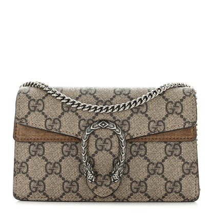 Gucci GG Supreme Monogram Super Mini Dionysus Shoulder Bag Taupe 1 of 9