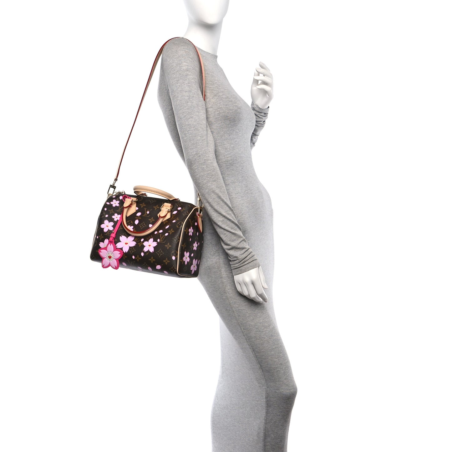 LV X TM Monogram Cherry Blossom Speedy Bandouliere 25 Sakura Brown