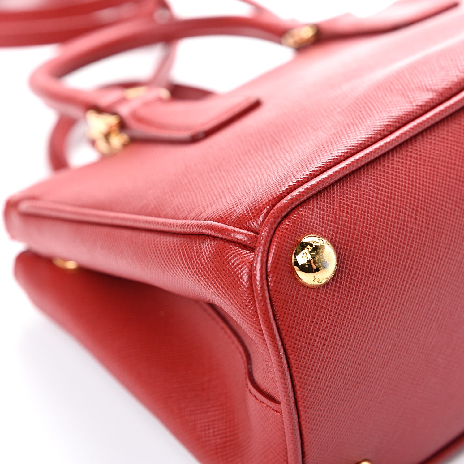 Prada Saffiano Micro Galleria Double Zip Tote Fuoco 12 of 12
