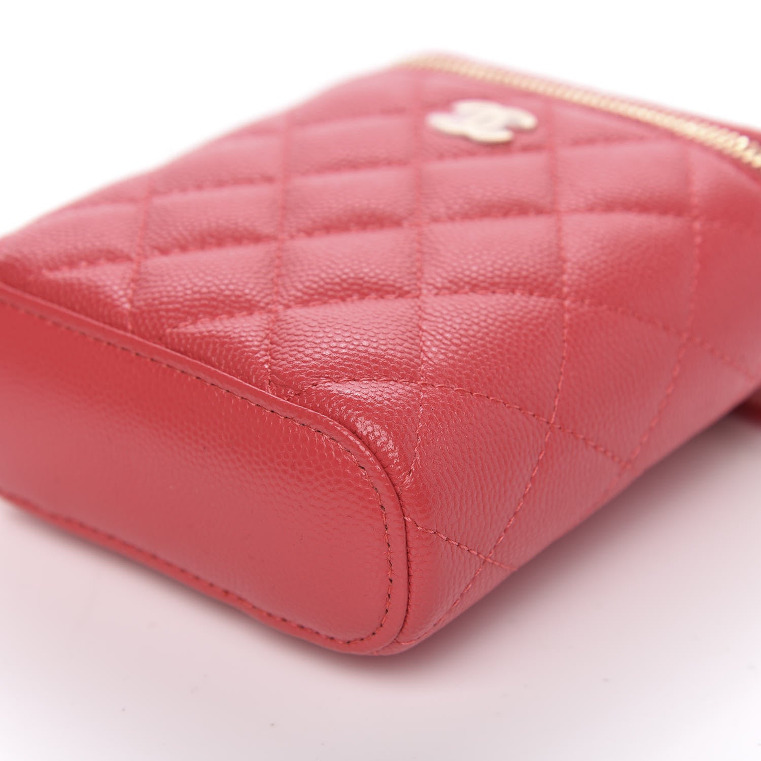 Chanel Caviar Quilted Small Vertical Coco Beauty Vanity Case With Chain Dark Pink 9 of 9