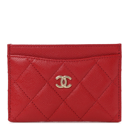 Chanel Caviar Quilted Card Holder Red 1 of 8