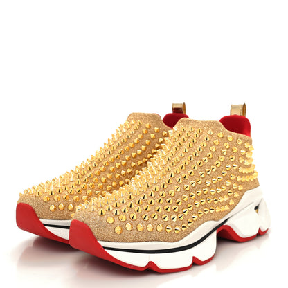 Christian Louboutin Neo Lame Spike Sock Donna Flat Sneakers 39.5 Gold 3 of 7
