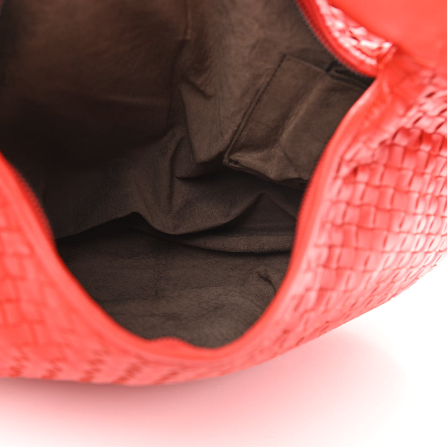 Nappa Intrecciato Large Belly Veneta Hobo Corniola