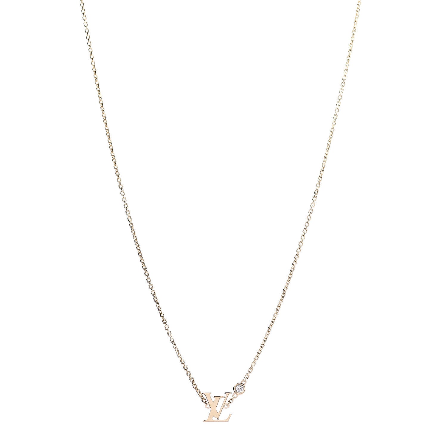 Louis Vuitton 18K Yellow Gold Diamond Idylle Blossom LV Pendant Necklace 2 of 8