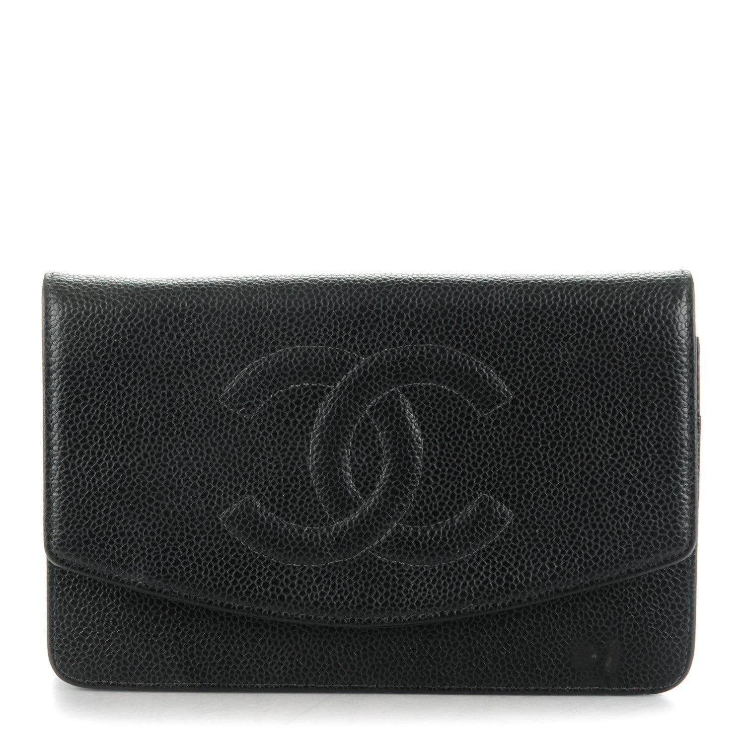 Chanel Caviar Timeless CC Wallet On Chain WOC Black 1 of 10