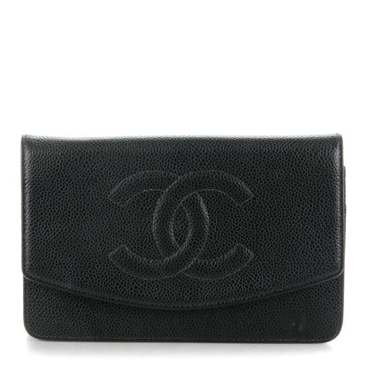 Chanel Caviar Timeless CC Wallet On Chain WOC Black 1 of 10