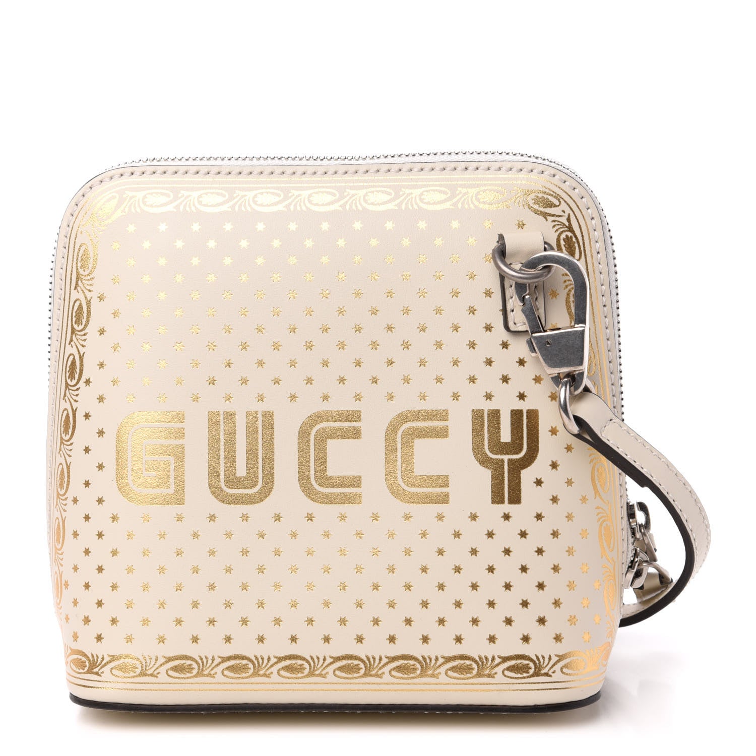 Gucci X SEGA Calfskin GUCCY Stars Mini Dome Shoulder Bag Mystic White Gold 1 of 11