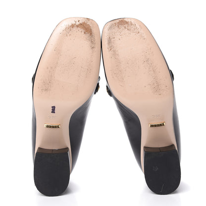 Gucci Malaga Kid Sylvie Web Chain Mid Heel Loafers 36.5 Black 8 of 15